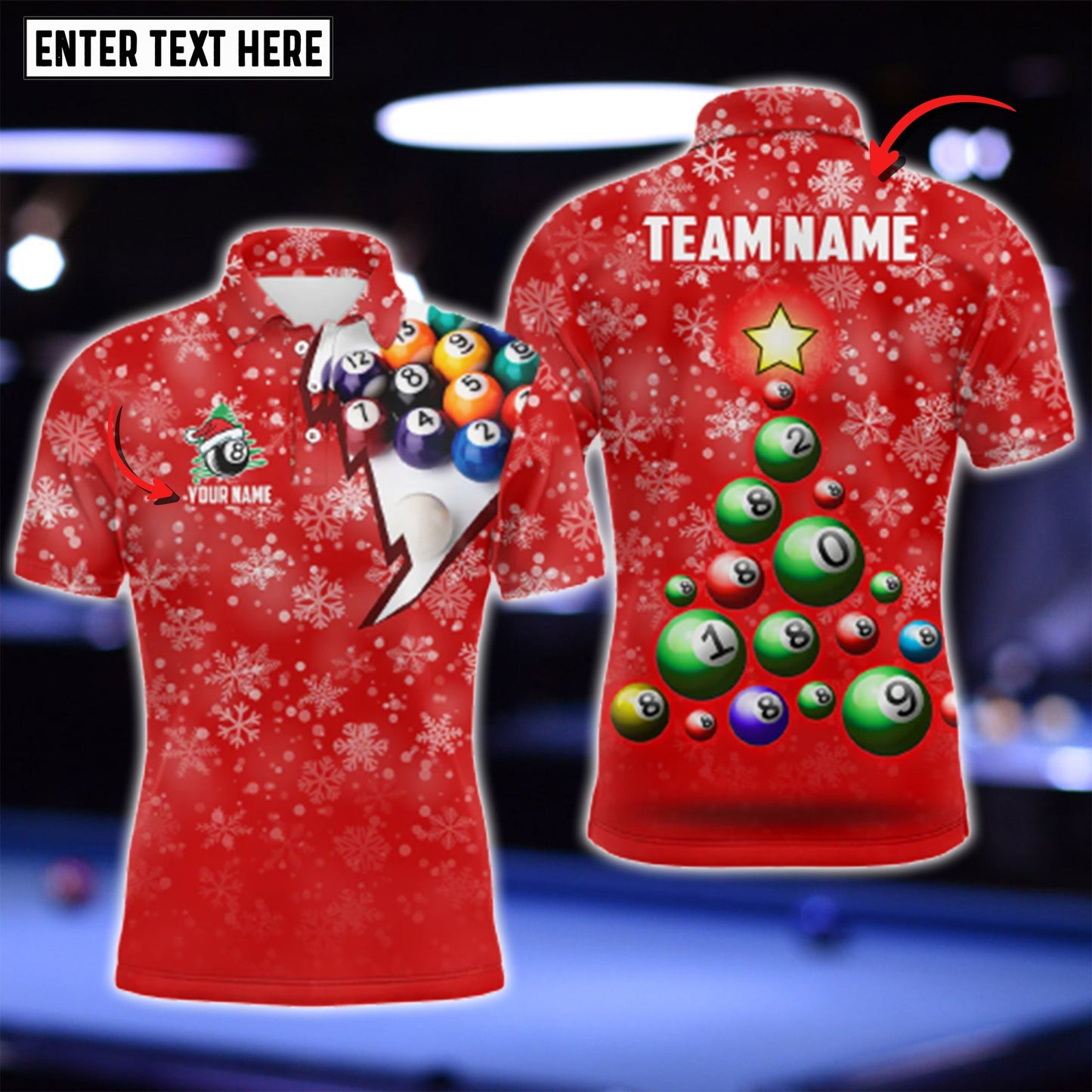 Lasfour Personalized Christmas Tree Billiard Balls 3D Shirt BIA0370