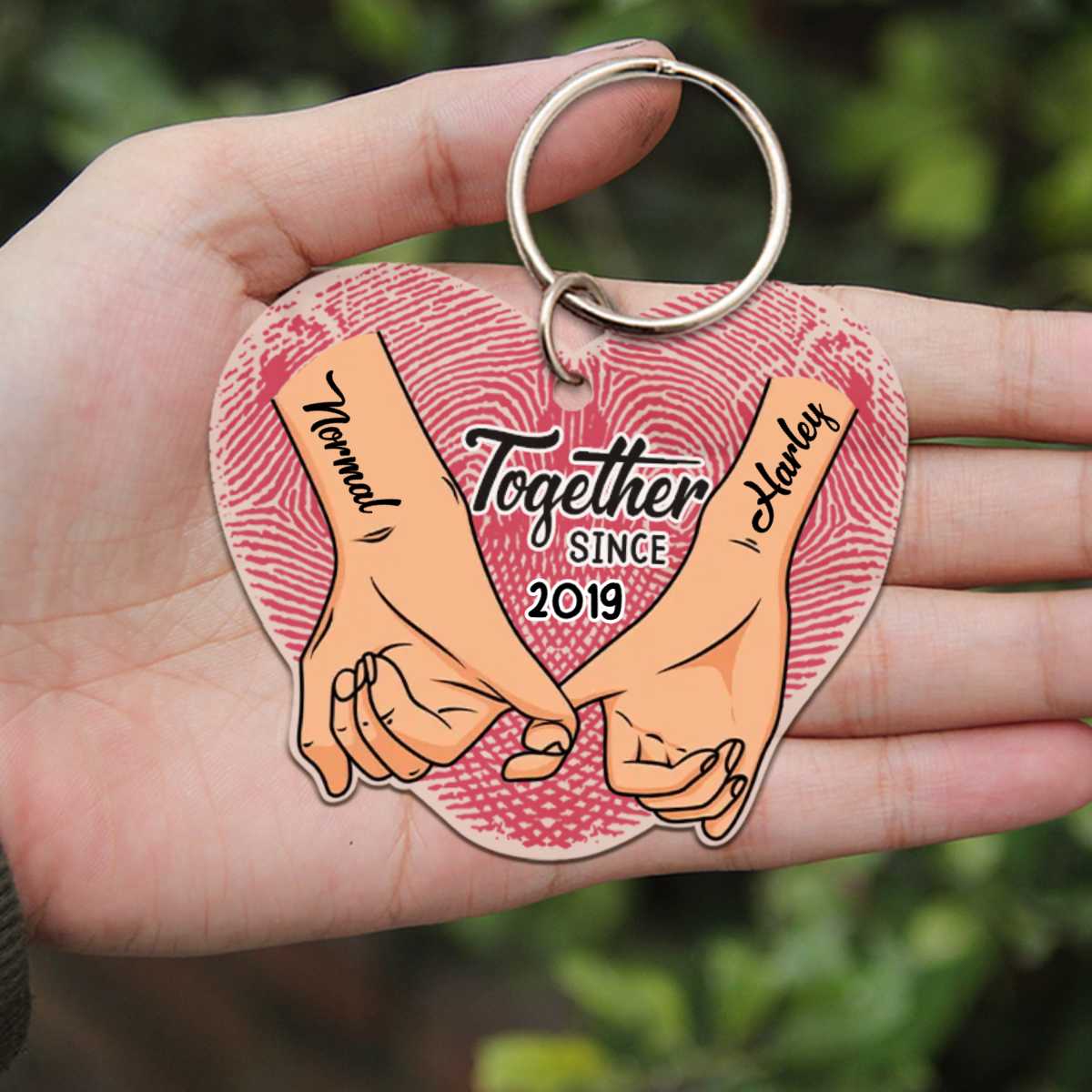 Couple Holding Hand, Together Since Personalized Acrylic Keychain, Gift for Couple Valentine's Day KO0081