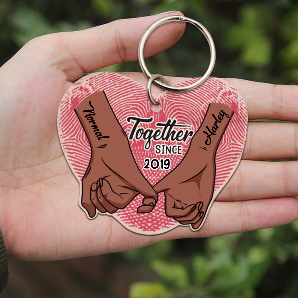 Couple Holding Hand, Together Since Personalized Acrylic Keychain, Gift for Couple Valentine's Day KO0081