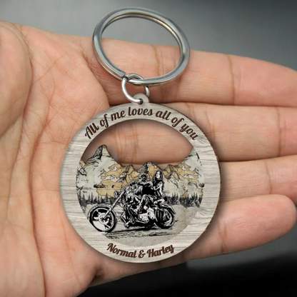 Personalized Behind Every Crazy Biker Is An Even Crazier Lady Wooden Keychain, Couple Keychain Gift KO0069