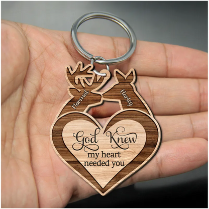 Personalized From Our First Kiss Till Our Last Breath Deer Wooden Keychain, Perfect Gift for Him Her KO0068