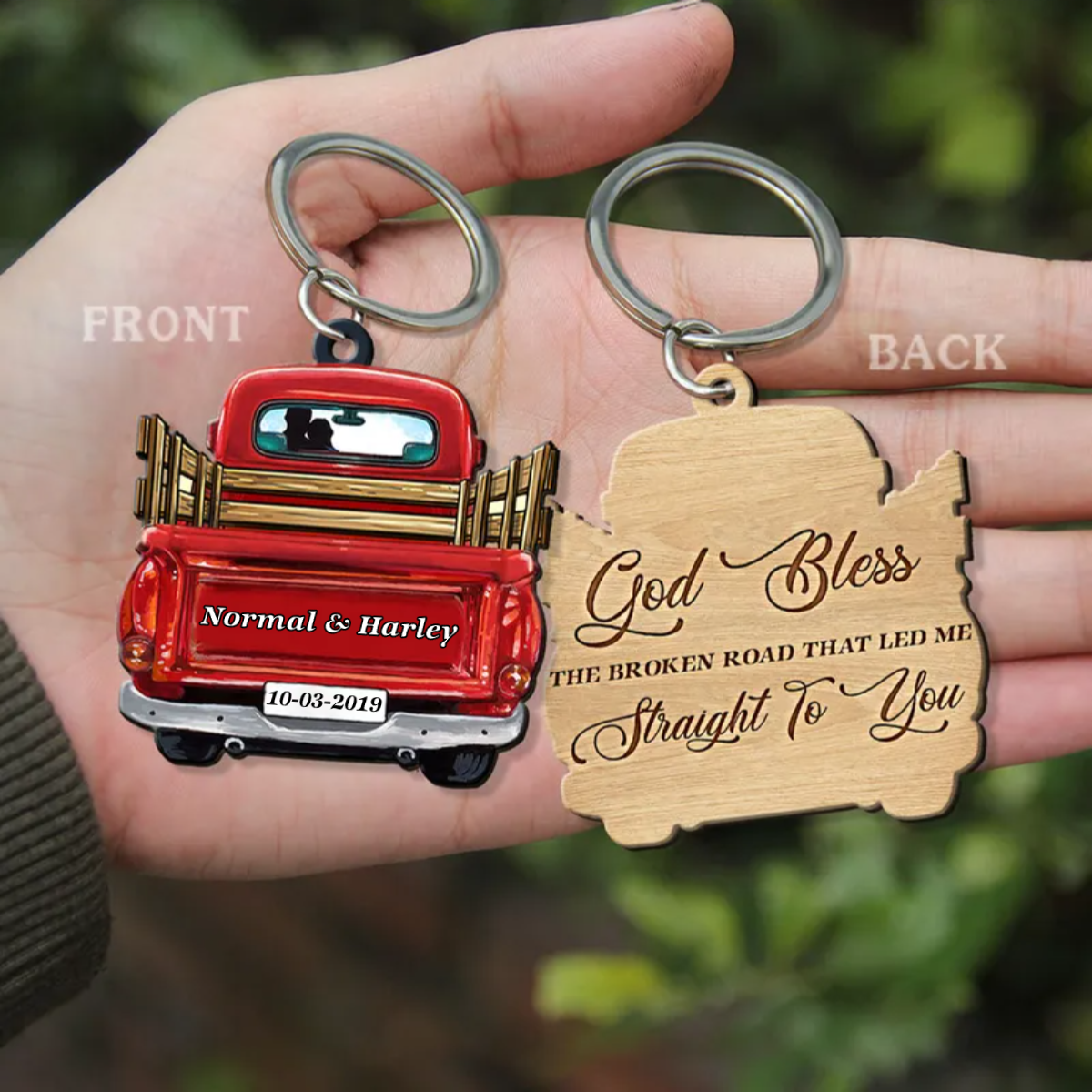 Personalized I Have Found The One Whom My Soul Loves Wooden Keychain, Custom Two Sides Couple Keychain KO0067