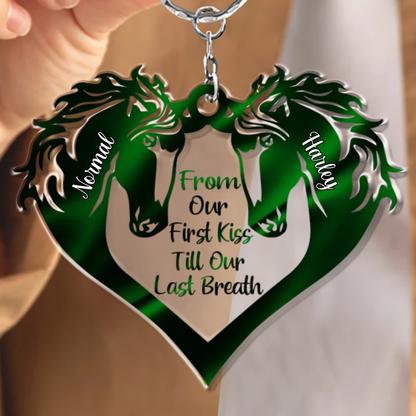 All of Me Love All of You Couple Horse Heart Personalized Acrylic Keychain, Idea Gift for Horse Loves KO0063