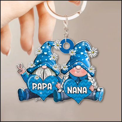 Colorful Couple Gnome Gift For Him For Her Personalized Keychain, Gift for Gnome Lovers KO0102