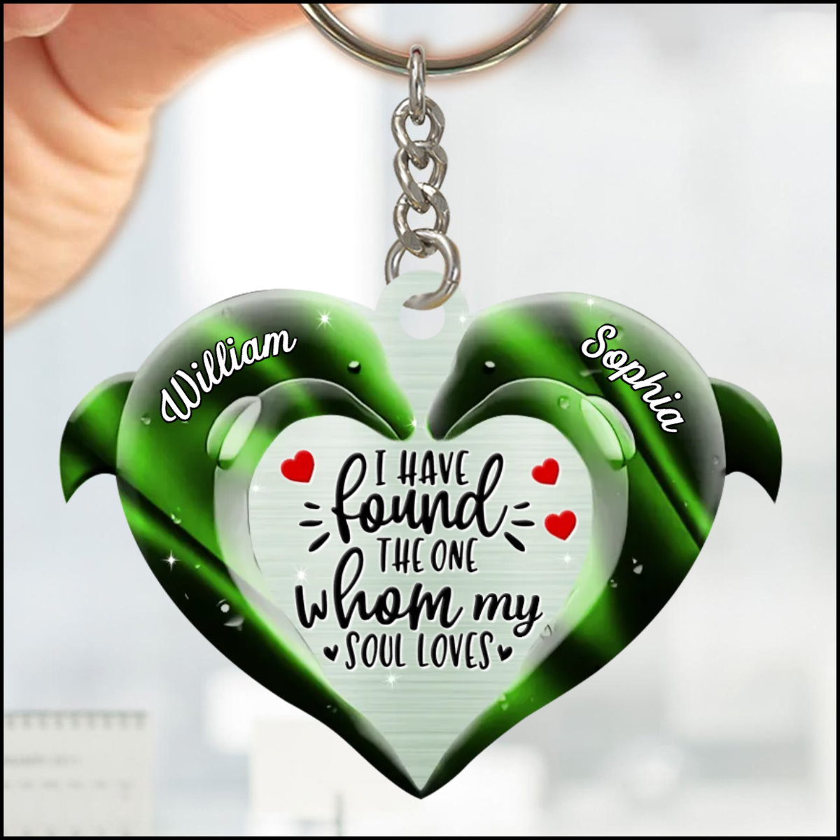 I Have Found The One Whom My Soul Loves Dolphin Couple Keychain, Perfect Gift for Couple Valentine's Day, KO0131