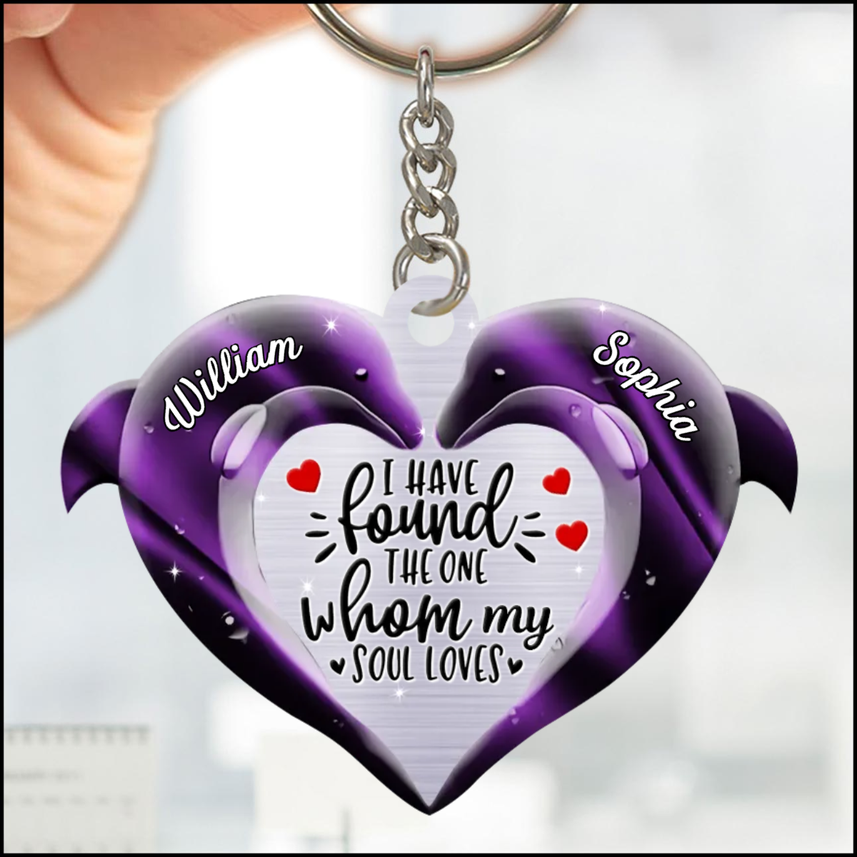 I Have Found The One Whom My Soul Loves Dolphin Couple Keychain, Perfect Gift for Couple Valentine's Day, KO0131