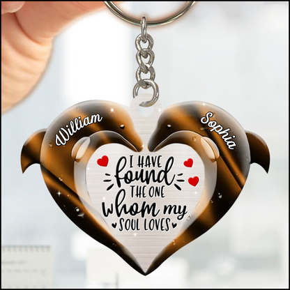 I Have Found The One Whom My Soul Loves Dolphin Couple Keychain, Perfect Gift for Couple Valentine's Day, KO0131