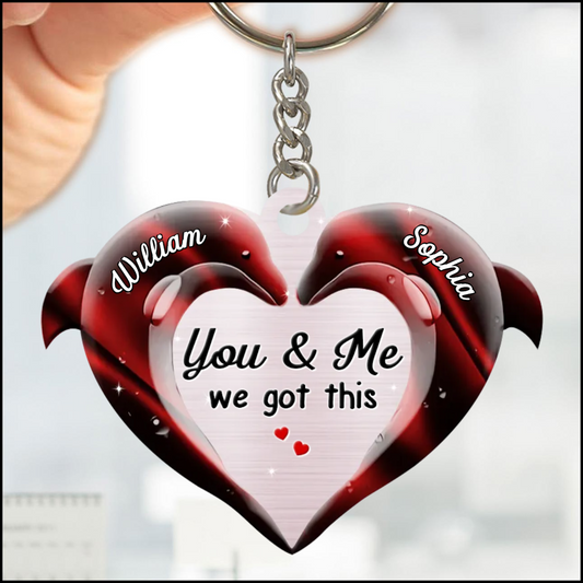 You and Me We Got It Dolphin Couple Keychain, Personalized Couple Keychain Gift KO0127