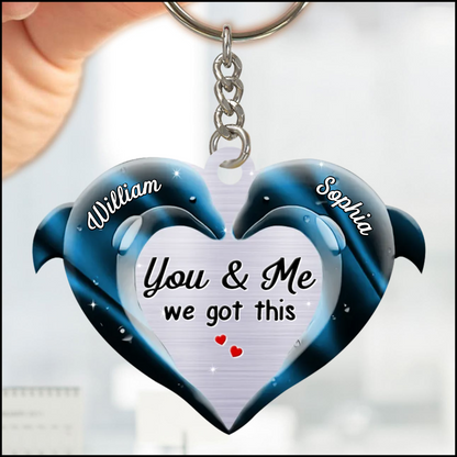 You and Me We Got It Dolphin Couple Keychain, Personalized Couple Keychain Gift KO0127