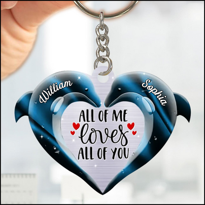 All Of Me Loves All Of You Dolphin Couple Keychain, Personalized Couple Keychain, Valentine's Day Gift KO0126