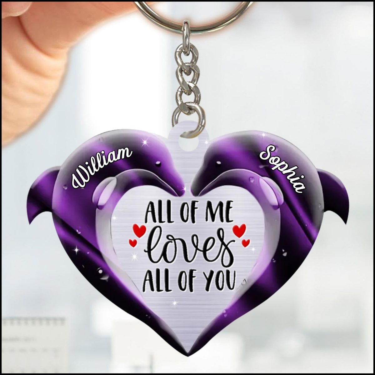 All Of Me Loves All Of You Dolphin Couple Keychain, Personalized Couple Keychain, Valentine's Day Gift KO0126