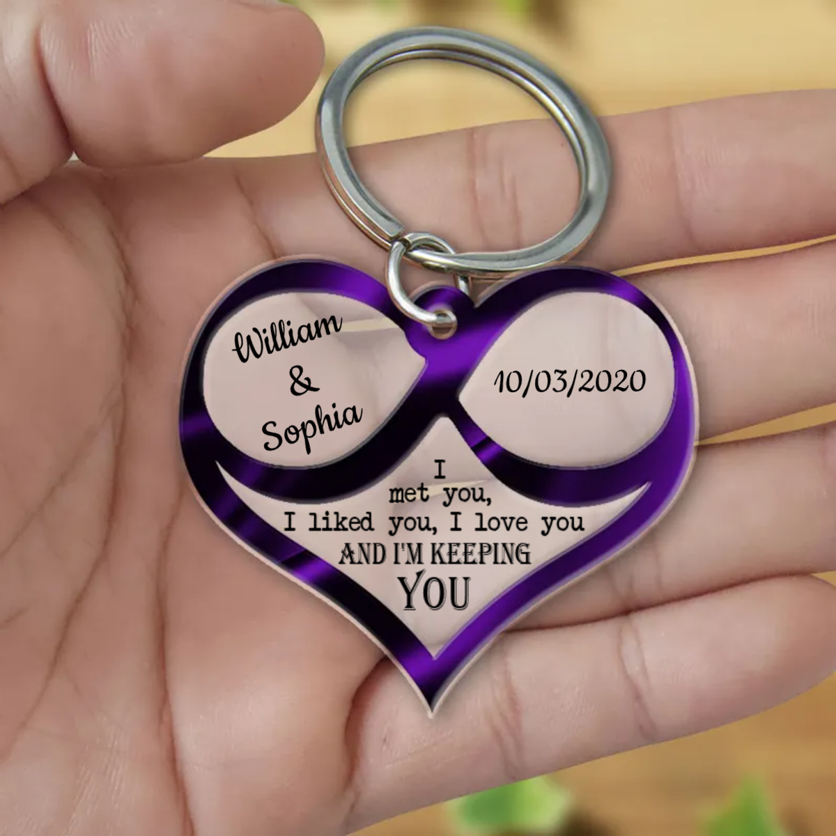 Valentine Gift for Couple, Multi Color Keychain, Personalized Acrylic Keychain, Idea Valentine Gift KO0094