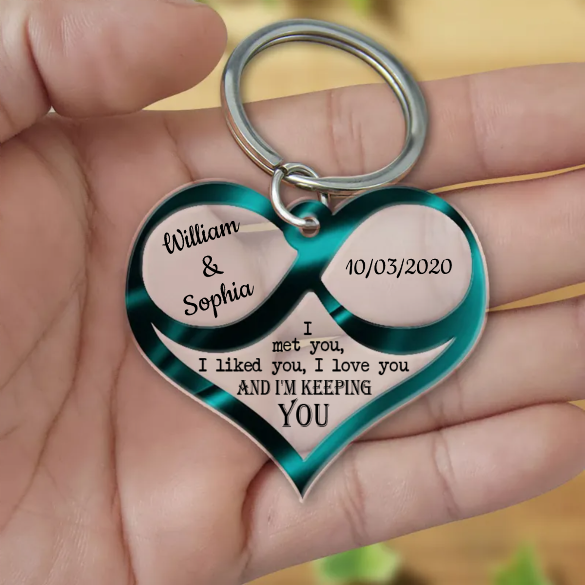 Valentine Gift for Couple, Multi Color Keychain, Personalized Acrylic Keychain, Idea Valentine Gift KO0094