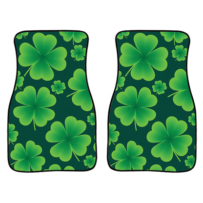 Four-Leaf Clover St. Patrick'S Day Print Front And Back Car Floor Mats, Front Car Mat PO0364