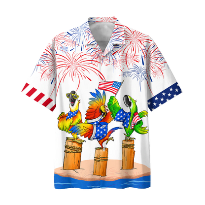 Parrot Hawaiian Shirts - Independence Day Is Coming, Funny Independence Day Gift, 4Th Of July Funny Hawaii Shirt HO4993