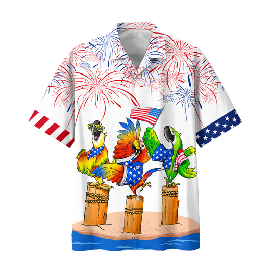 Parrot Hawaiian Shirts - Independence Day Is Coming, Funny Independence Day Gift, 4Th Of July Funny Hawaii Shirt HO4993