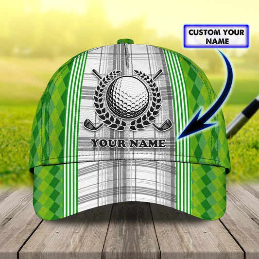 Custom Name Green Cap Golf Woman, Classic 3D Cap Hat For Golfer, Green Golf Cap Hat CO0366