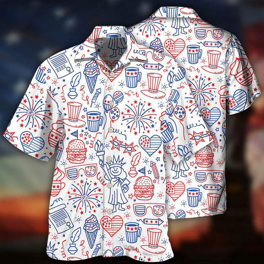 America Independence Day Fourth Of July Cool Art Hawaiian Shirt HO3293