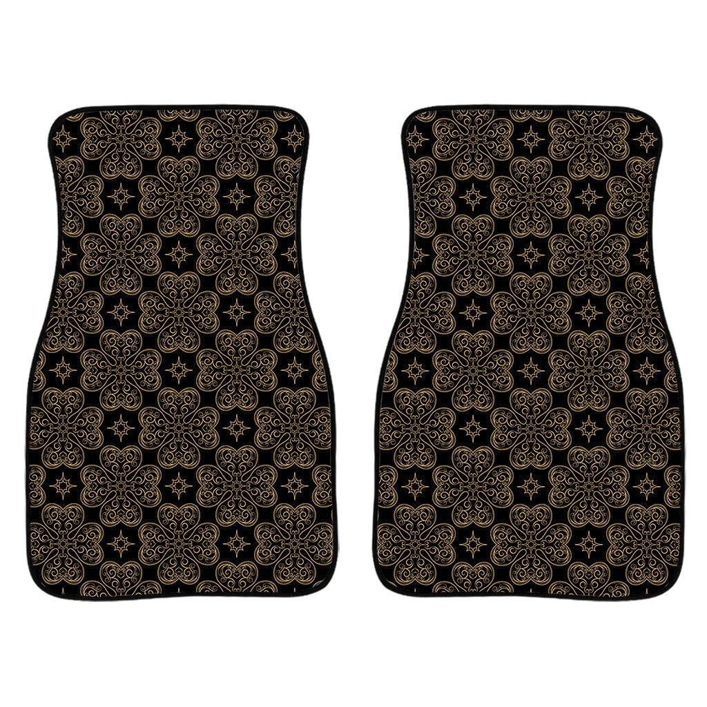 Gold Clover St. Patrick'S Day Print Front And Back Car Floor Mats, Front Car Mat PO0363