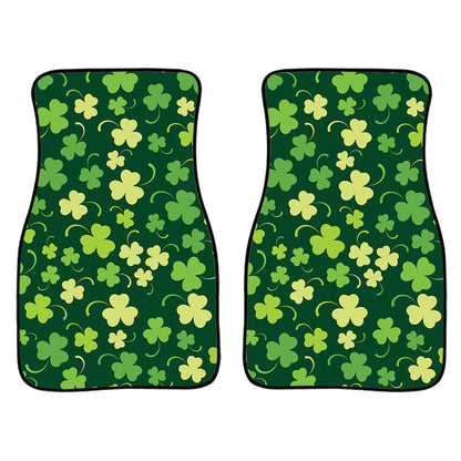 Green Clover Saint Patrick'S Day Print Front And Back Car Floor Mats, Front Car Mat PO0362