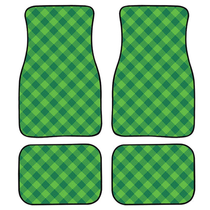 Green Plaid Saint Patrick'S Day Print Front And Back Car Floor Mats, Front Car Mat PO0356