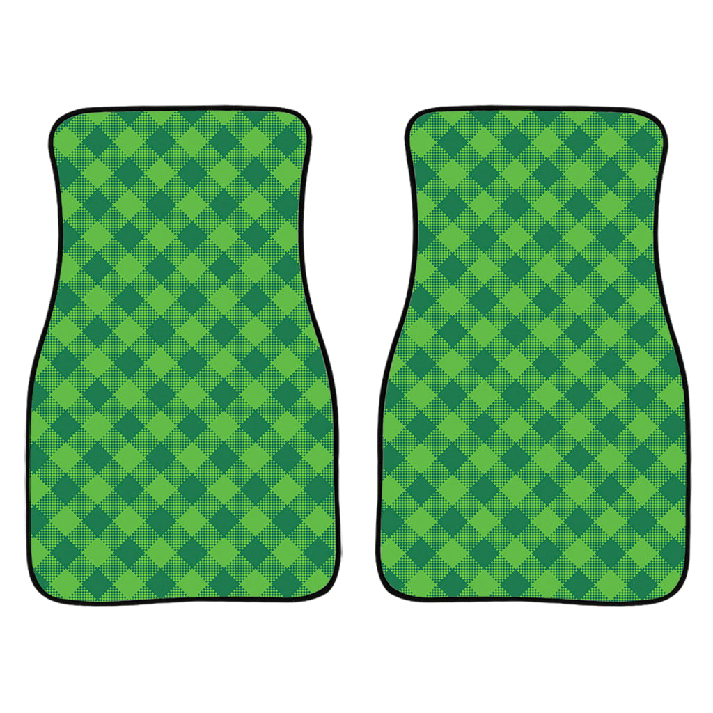 Green Plaid Saint Patrick'S Day Print Front And Back Car Floor Mats, Front Car Mat PO0356