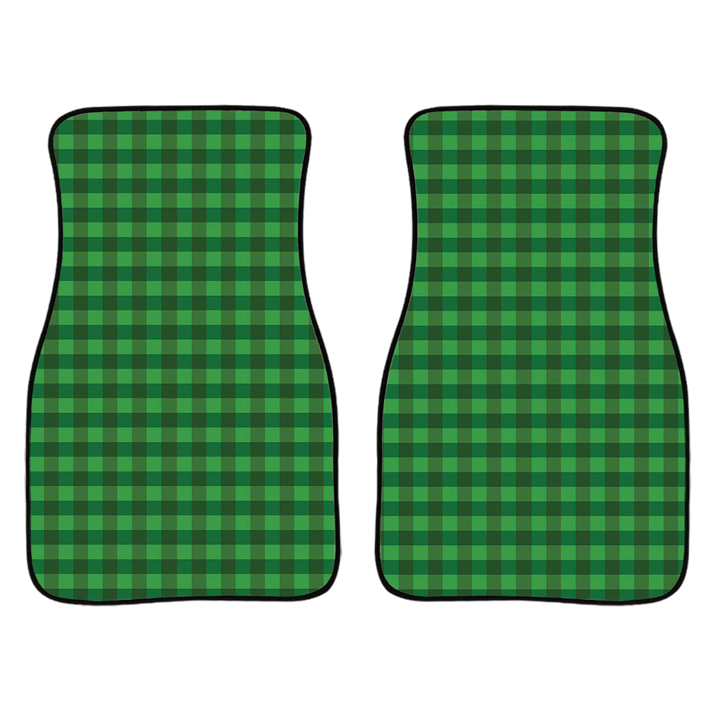 Green Tartan Saint Patrick'S Day Print Front And Back Car Floor Mats, Front Car Mat PO0358