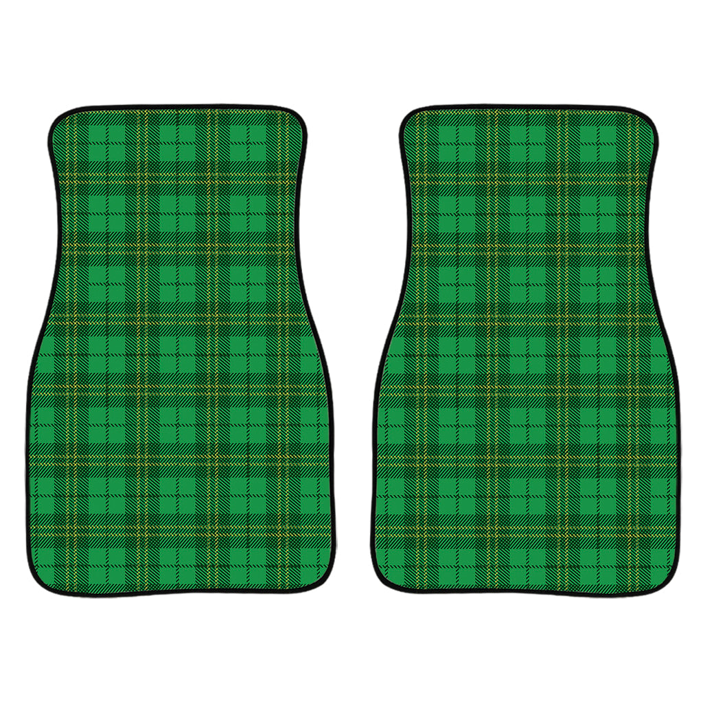 Green Tartan St. Patrick'S Day Print Front And Back Car Floor Mats, Front Car Mat PO0357