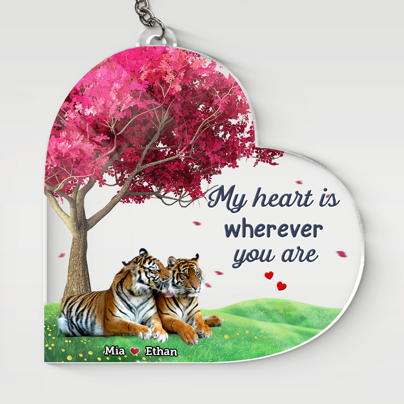 Personalized Tiger Couple, Anniversary Gift for Tiger Lovers, Tiger You & Me We got this Keychain KO0037