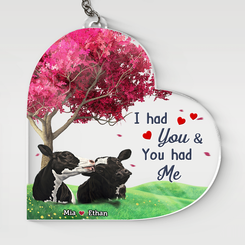 Customized Cow Breed Couple Heart Acrylic Keychain for Husband and Wife who loves Cows Keychain KO0041