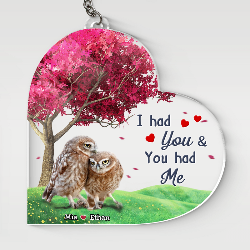 Personalized Owls Couple Keychain, You and me We got this Keychain for Anniversar KO0038