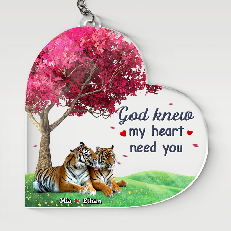 Personalized Tiger Couple, Anniversary Gift for Tiger Lovers, Tiger You & Me We got this Keychain KO0037