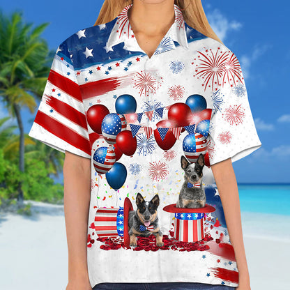 Heeler Independence Day Hawaiian Shirt, Dog Hawaii Beach Shirt Short Sleeve For 4Th Of July HO3916