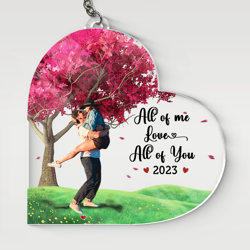 We've Been Together Since - Couple Personalized Custom Heart Shaped Acrylic Keychain - Gift For Husband Wife, Anniversary KO0044