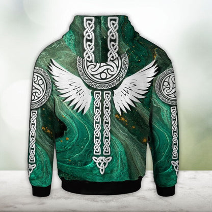 Patrick's Day Hoodie Celtic Tree of Life Sweater Shirt, Wing Celtic Light Shirt PO0184