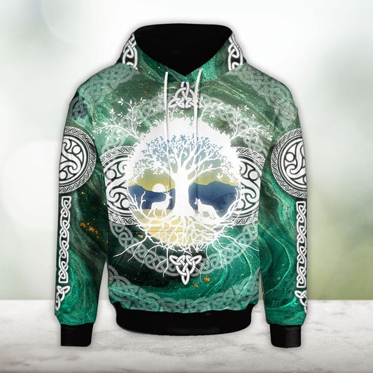 Patrick's Day Hoodie Celtic Tree of Life Sweater Shirt, Wing Celtic Light Shirt PO0184