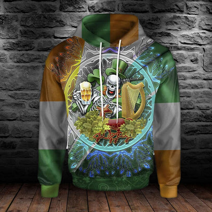 Irish To The Bone St. Patrick's Day Hoodie Gift For Friends Birthday, Drink Beer Shirt, Let Drink Shirt PO0262