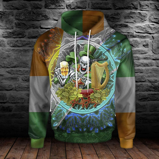 Irish To The Bone St. Patrick's Day Hoodie Gift For Friends Birthday, Drink Beer Shirt, Let Drink Shirt PO0262