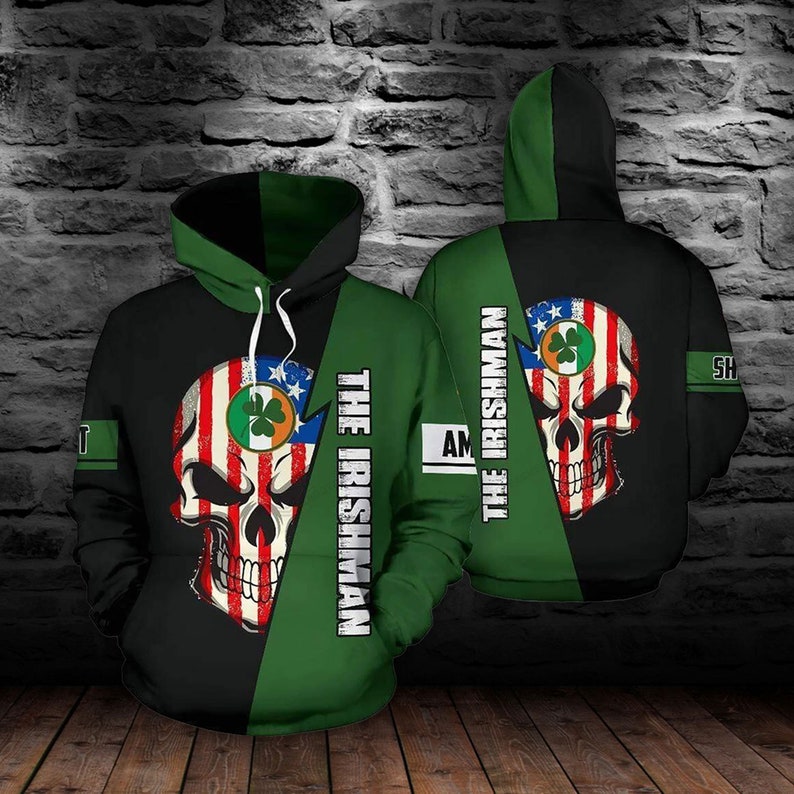 The Irishman Happy St. Patrick’s Day Skull 3D Allover Print Hoodie Zip Up Hoodie Gift For Friends Birthday FullSize S-5XL PO0200