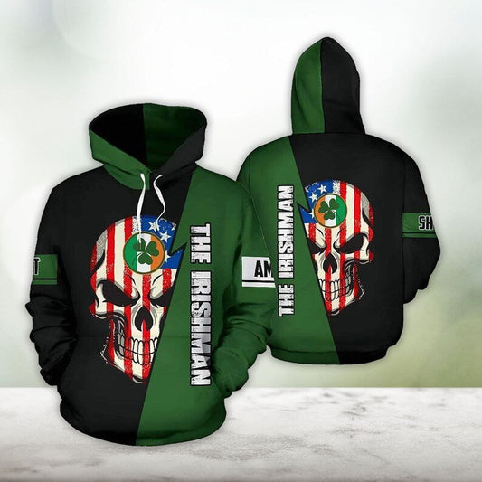 The Irishman Happy St. Patrick’s Day Skull 3D Allover Print Hoodie Zip Up Hoodie Gift For Friends Birthday FullSize S-5XL PO0200