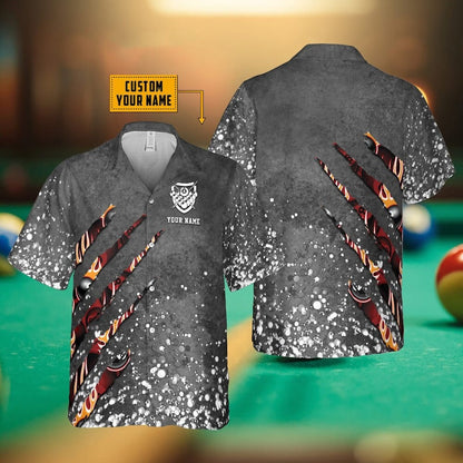 Lasfour Personalized Billiards Paint Splash Hawaiian Shirt BIA0653