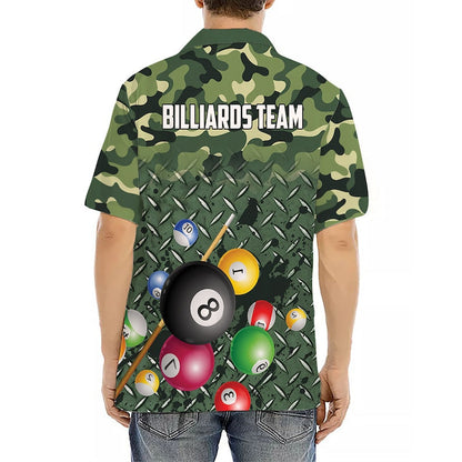 Lasfour Personalized Billiards Camo Soldiers Style Hawaiian Shirt BIA0654