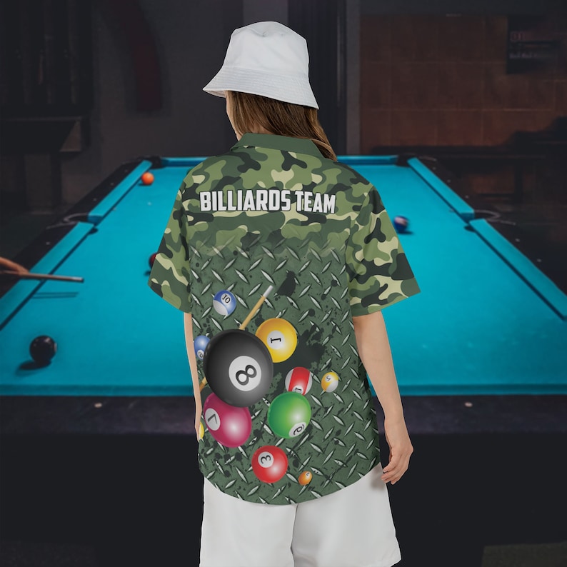 Lasfour Personalized Billiards Camo Soldiers Style Hawaiian Shirt BIA0654