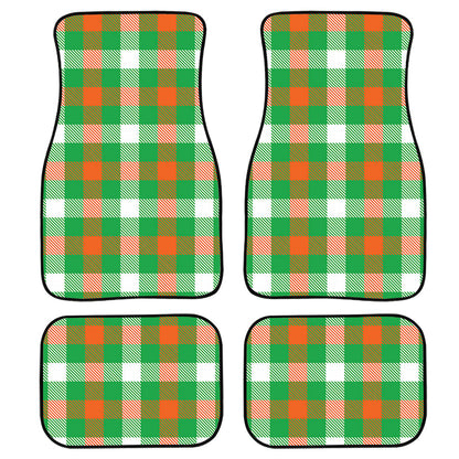 Irish Checkered St. Patrick'S Day Print Front And Back Car Floor Mats, Front Car Mat PO0353