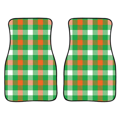 Irish Checkered St. Patrick'S Day Print Front And Back Car Floor Mats, Front Car Mat PO0353