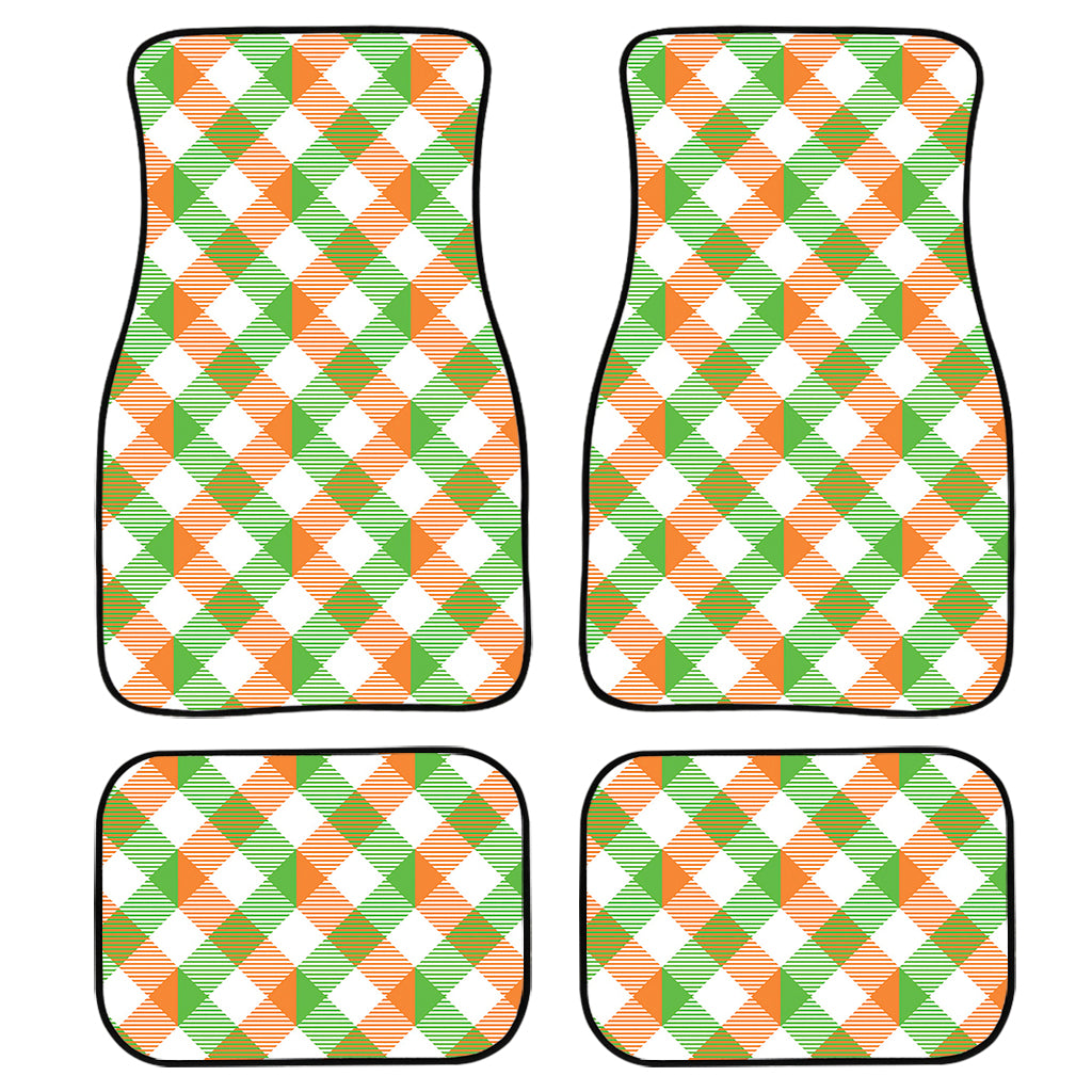 Irish Plaid Saint Patrick'S Day Print Front And Back Car Floor Mats, Front Car Mat PO0346