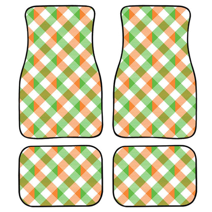 Irish Plaid Saint Patrick'S Day Print Front And Back Car Floor Mats, Front Car Mat PO0346