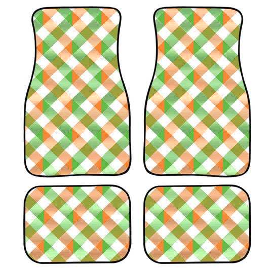 Irish Plaid Saint Patrick'S Day Print Front And Back Car Floor Mats, Front Car Mat PO0346