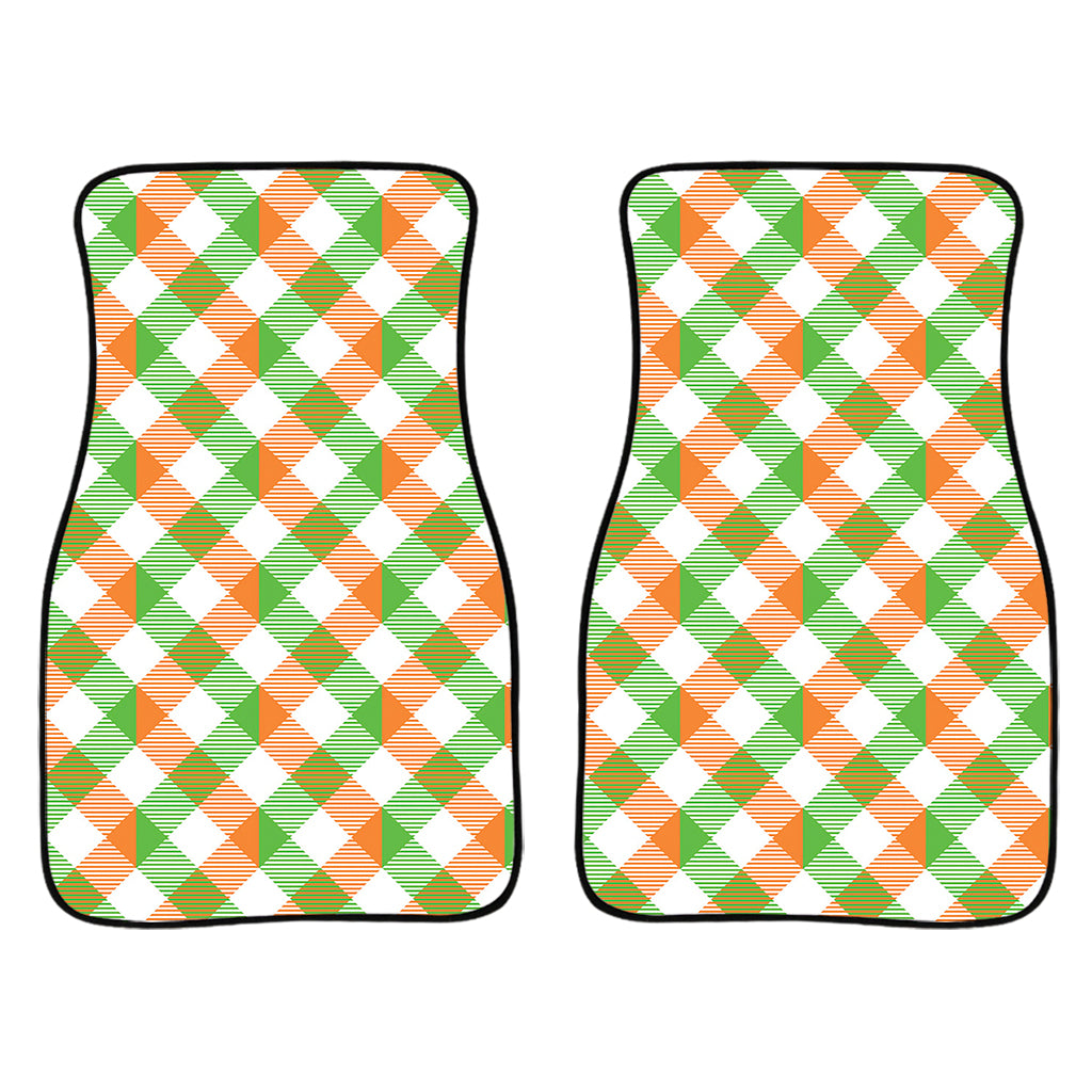 Irish Plaid Saint Patrick'S Day Print Front And Back Car Floor Mats, Front Car Mat PO0346