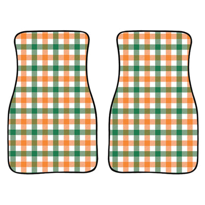 Irish Plaid St. Patrick'S Day Print Front And Back Car Floor Mats, Front Car Mat PO0345